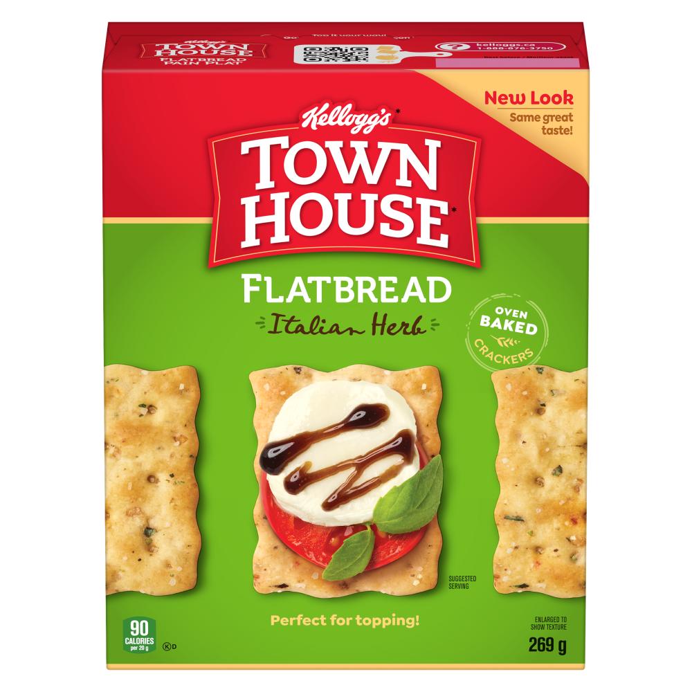KELLOGG'S TOWN HOUSE CRACKER FLATBREAD HERB, 12 X 269 G