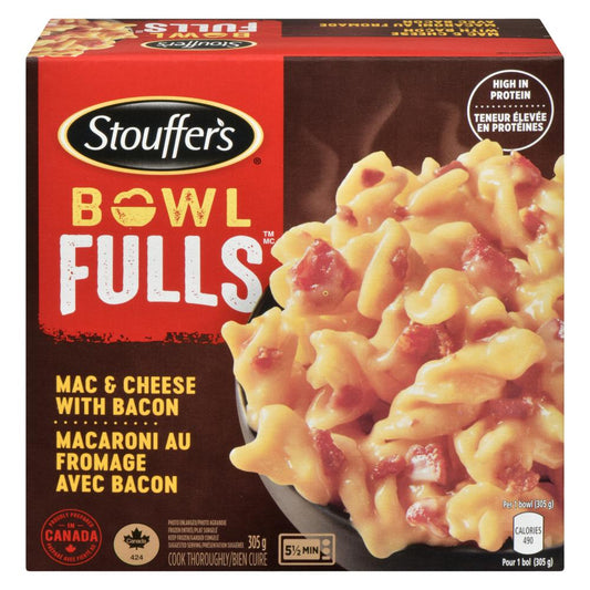 STOUFFER'S BOWL MACARONI AND BACON, 8 X 305 G