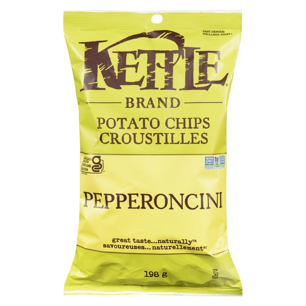 KETTLE PEPPERONCINI CRISPS, 12 X 198 G