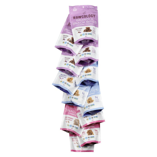 RAWCOLOGY, GRANOLA SNACK BITES RWC040-042 X 4 ECH -, 12 x 90G