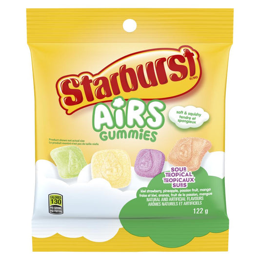 STARBURST SOUR TROPICAL CHEWS 122G, 12 X 122 G