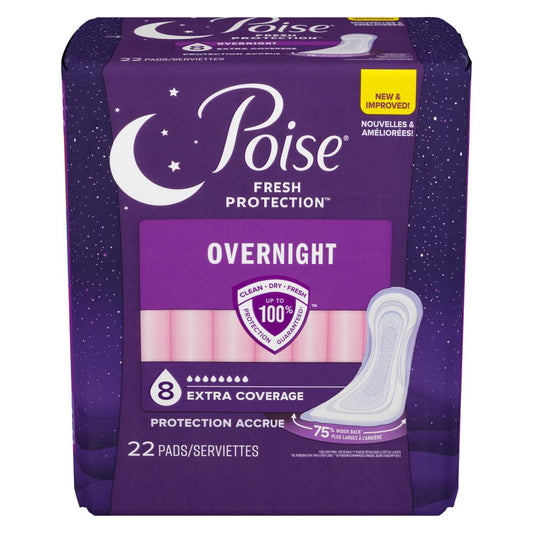 POISE LONG LENGTH PADS, 2 X 22 UN