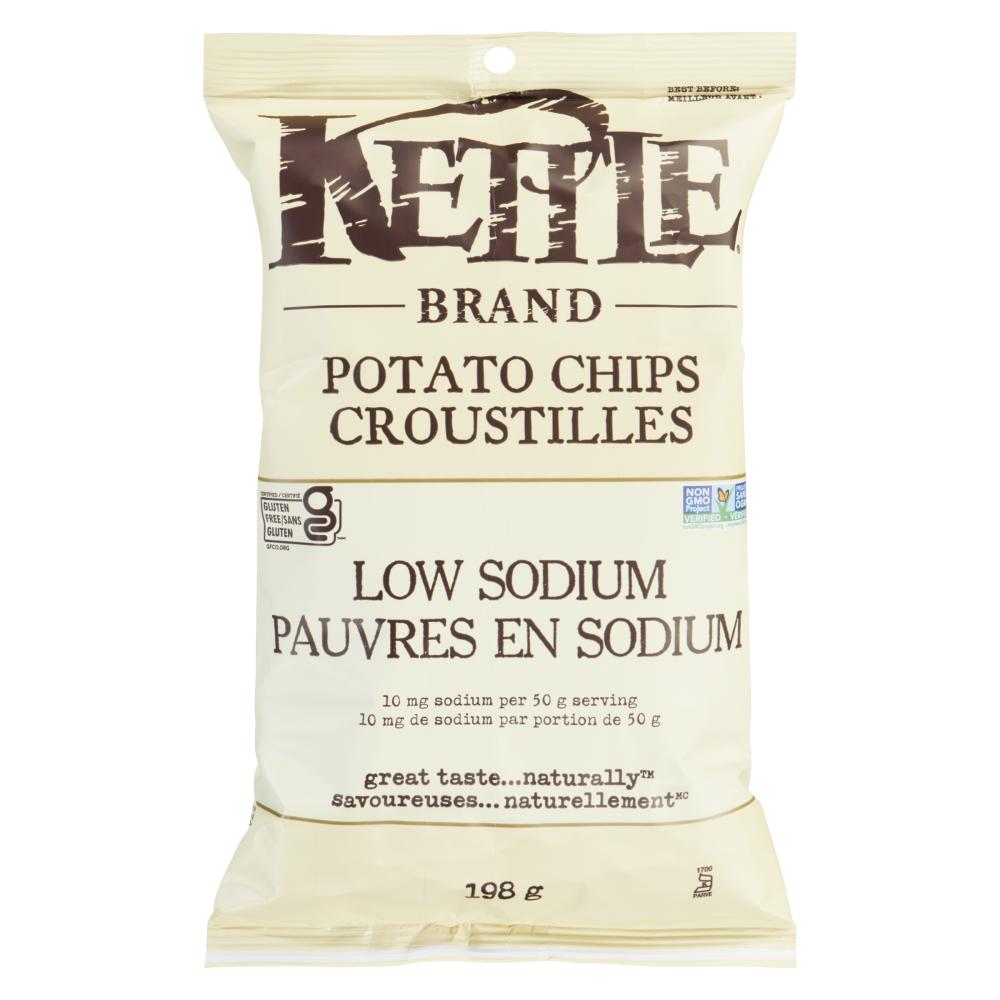 KETTLE LOW SODIUM CRISPS, 12 X 198 G