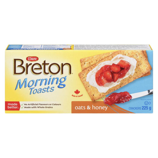 DARE BRETON MORNING TOASTS WITH HONEY, 12 X 225 G