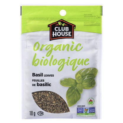 CLUBHOUSE ORGANIC BASIL LEAVES, 12 X 10 G