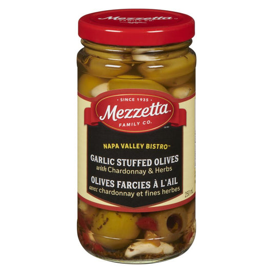 MEZZETTA STUFFED OLIVES WITH GARLIC, 6 X 250 ML