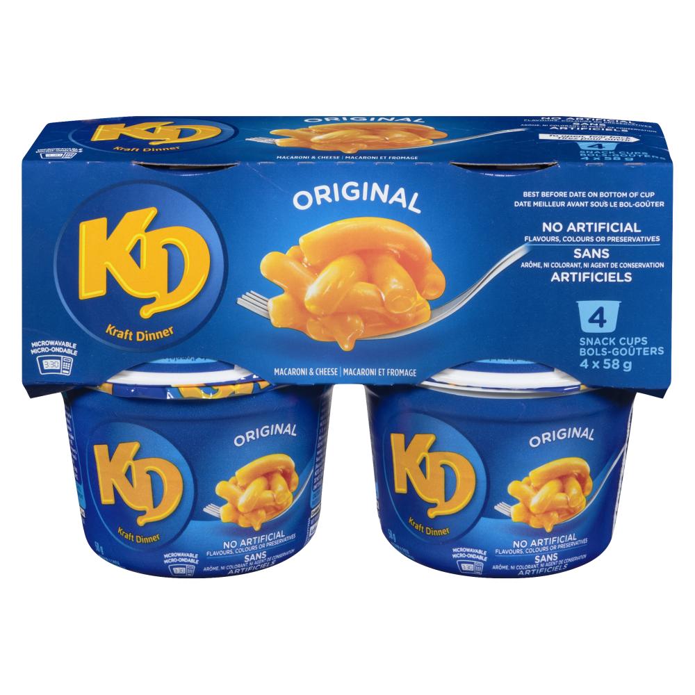 KRAFT ORIGINAL MACARONI 4 PACKS, 6 X 4 X 58 G