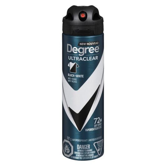 DEGREE MEN'S ANTIPERSPIRANT BLACK WHITE, 3 X 107 G