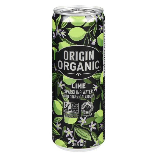ORIGORGN SPARKLING LIME WATER, 24 X 355 ML