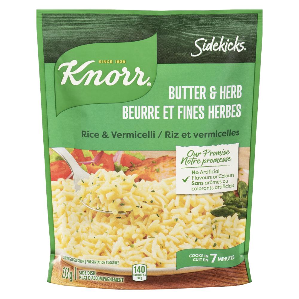 KNORR SIDEKICKS RICE HERB BUTTER, 8 X 153 G
