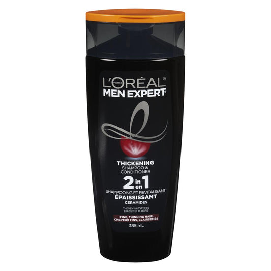 L'OREAL MEN 2-IN-1 HAIR DENSIFYING SHAMPOO, 6 X 385 ML
