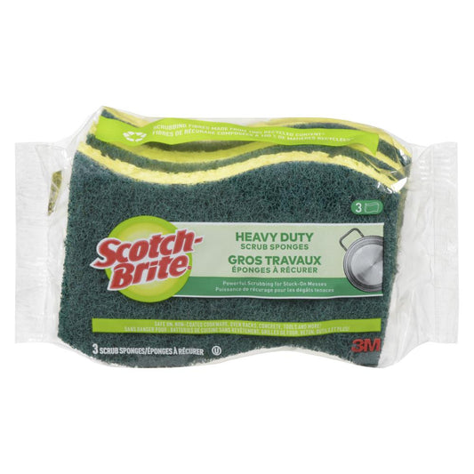 SCOTCH-BRITE HEAVY DUTY SCRUB SPONGE, 12 X 3 X 1 UN