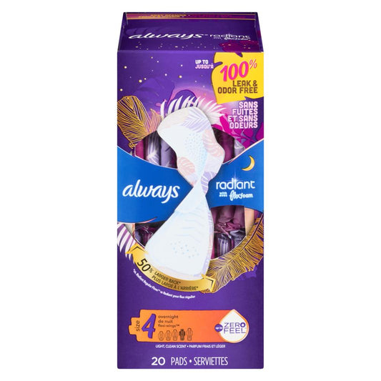 ALWAYS NIGHT WIPES, 6 X 20 UN