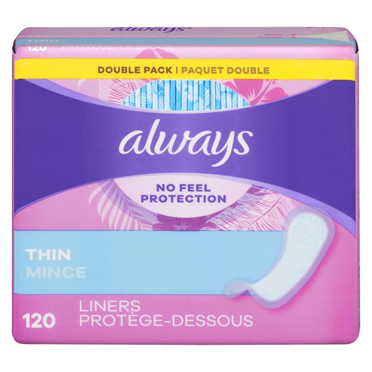 ALWAYS UNDERPADS UNSCENTED, 6 X 120 UN