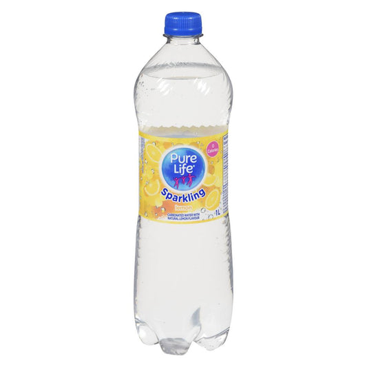 PURELIFE SPARKLING LEMON WATER, 12 X 1 L