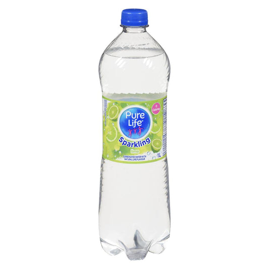 PURELIFE LIME FLAVORED SPARKLING WATER, 12 X 1 L