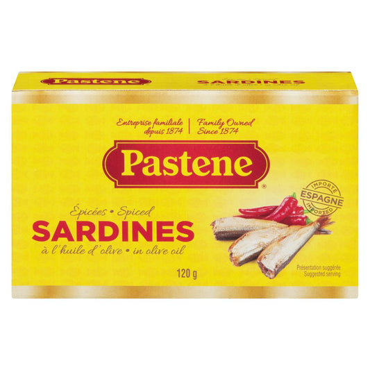 PASTENE SPICY SARDINES, 25 X 120 G