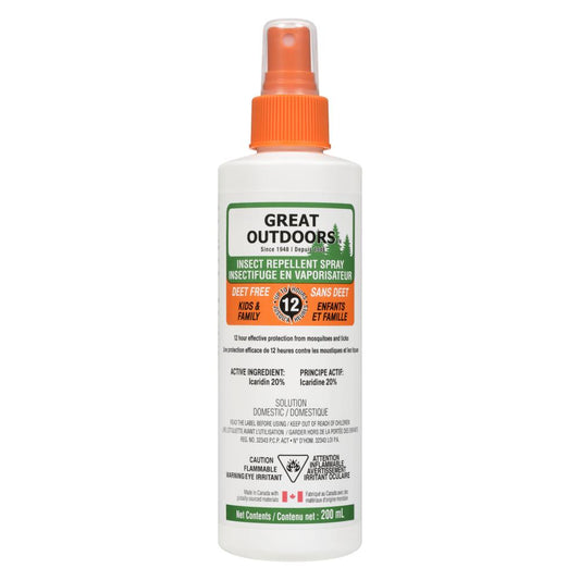 G.O. INSECT REPELLENT SPRAY WITHOUT DEET, 12 X 200 ML