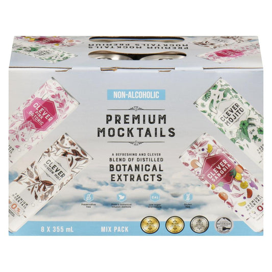 CLEVER MOCKTAIL, MOCKTAILS MIX PACK - 2X EACH FLAVOUR, 3 x 8X355ML