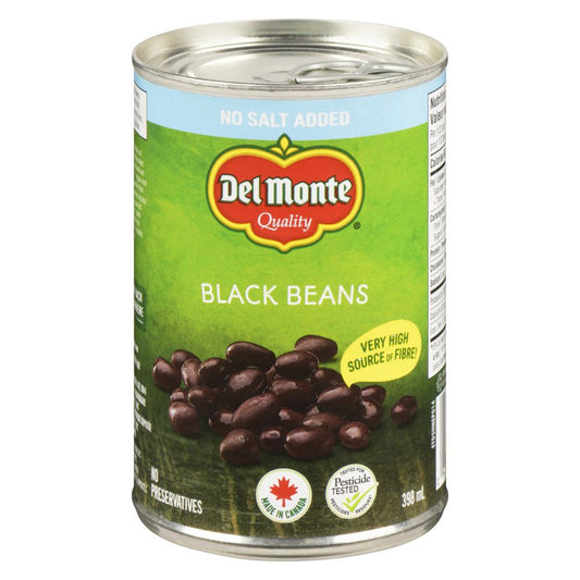DEL MONTE BLACK BEANS UNSALTED, 24 X 398 ML