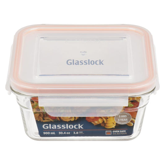 GLASSLOCK RECTANGULAR CONTAINER SAFE 900ML, 6 X 1 UN