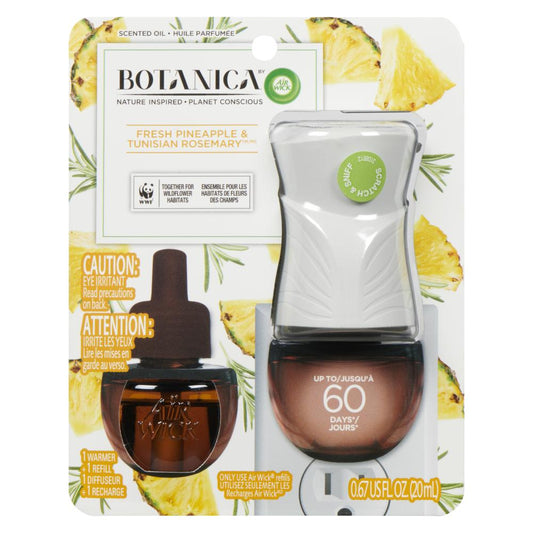 AIRWICK BOTANICALS KIT PINEAPPLE & ROSEMARY OIL, 4 X 2 X 10 ML