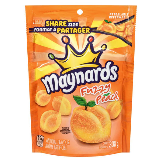 MAYNARDS FUZZY PEACH CANDY, 12 X 308 G