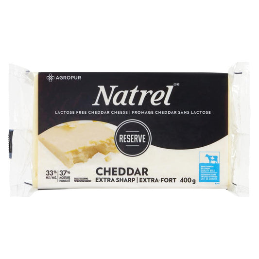 NATREL EXTRA SHARP CHEDDAR CHEESE, 20 X 400 G
