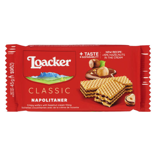 LOACKER HAZELNUT WAFER, 12 X 45 G
