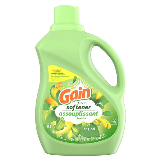 GAIN FABRIC SOFTENER LIQUID ORIGINAL, 4 X 2.63 L