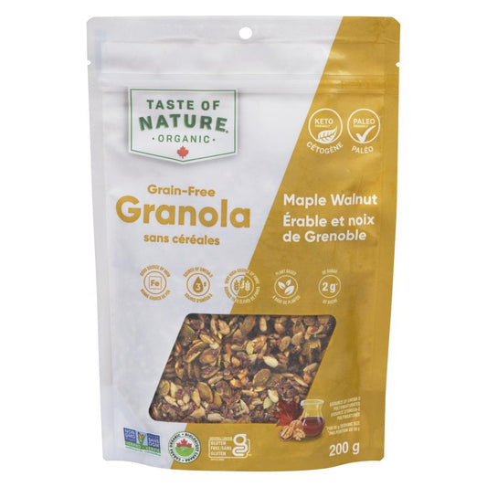 TASTEOFNATURE, MAPLE WALNUT - GRAIN FREE GRANOLA, 6 x 200G