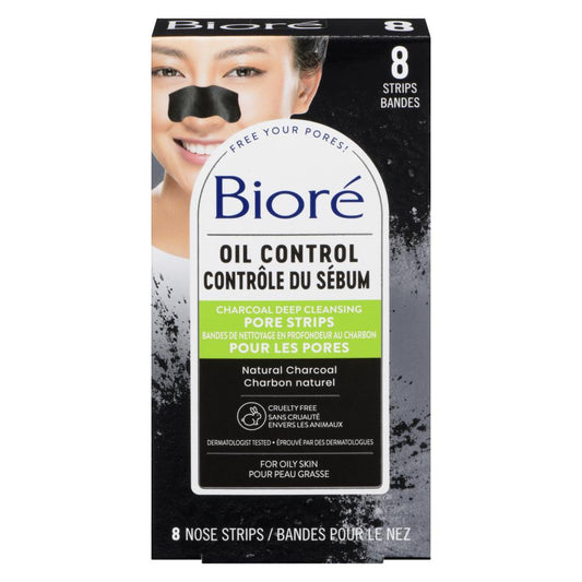 BIORE CHARCOAL PORE STRIPS, 4 X 8 UN