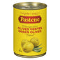 PASTENE PITTED GREEN OLIVES, 24 X 398 ML