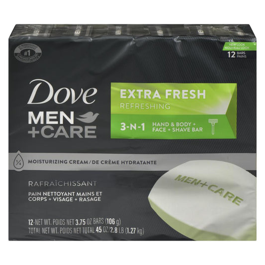 DOVE MEN+CARE FRESH & CLEAN BAR SOAP, 6 X 1.274 KG