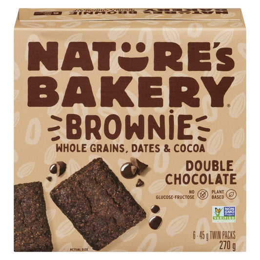NATURE'S BAKERY, DOUBLE CHOCOLATE BROWNIE, 6 x 340G