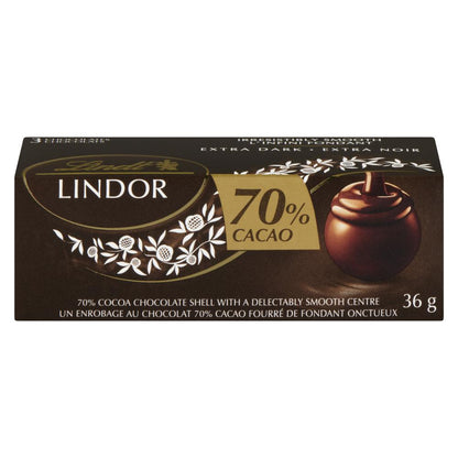 LINDOR 70% COCOA 3 PACK, 12 X 36 G