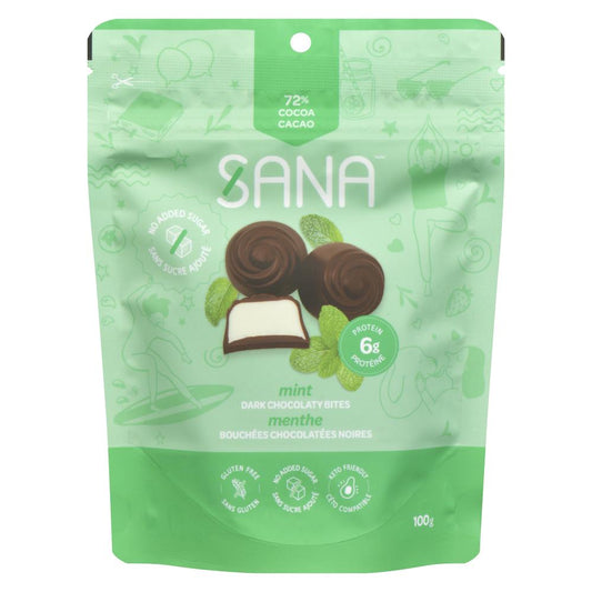 SANA DARK CHOCOLATE MINT BITE, 12 X 100 G