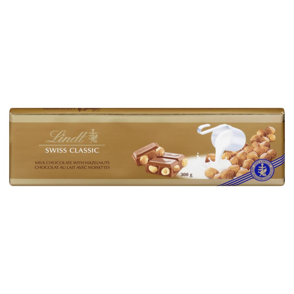 LINDT MILK CHOCOLATE HAZELNUT BAR, 10 X 300 G