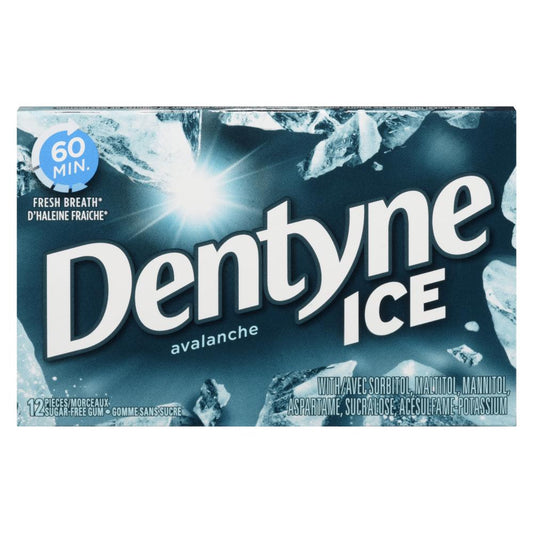 DENTYNE ICE GUM AVALANCHE, 12 X 1 UN
