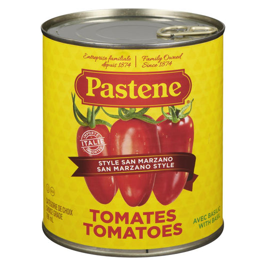 PASTENE ITALIAN STYLE SAN MARZANO TOMATOES, 12 X 796 ML