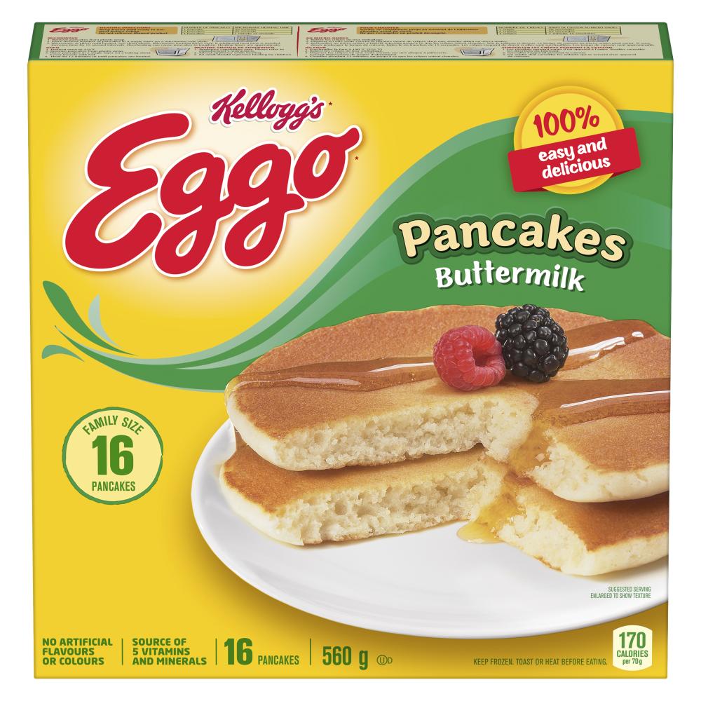 KELLOGG'S EGGO BUTTERMILK PANCAKES, 12 X 16 X 35 G
