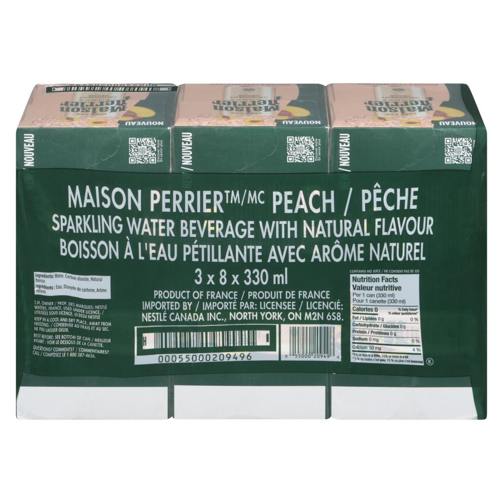 PERRIER SPARKLING WATER PEACH, 24 X 330 ML