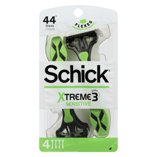 SCHICK XTREME HOM SENSITIVE RAZOR, 3 X 4 UN