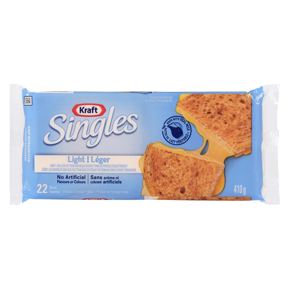 KRAFT INDIVIDUALLY WRAPPED LIGHT CHEESE SLICES, 24 X 22 X 18.64 G