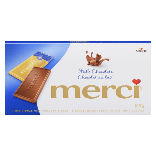 MERCI MILK CHOCOLATE BAR, 15 X 100 G