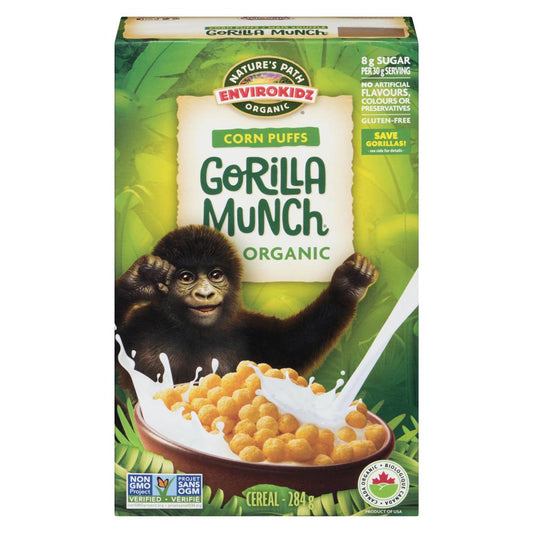 NATURE'S PATH, CORN PUFFS GORILLA MUNCH OR, 12 x 284G