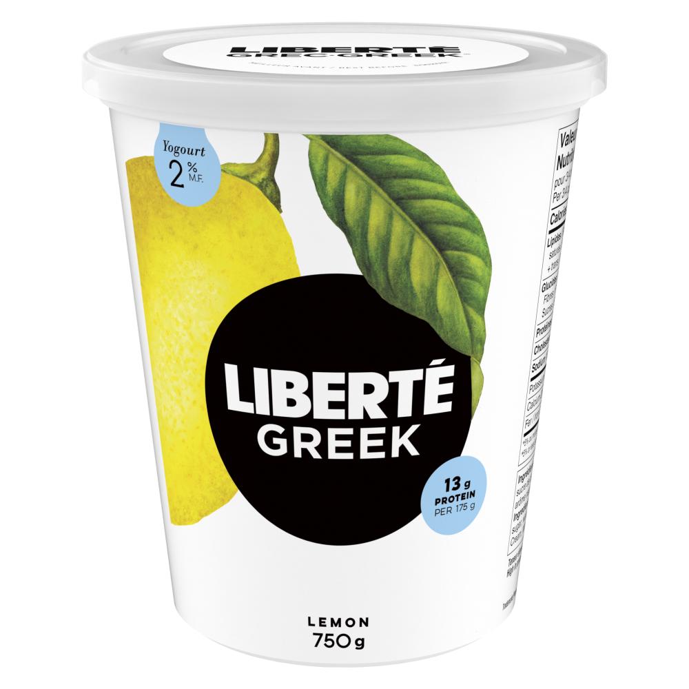 LIBERTE GREEK YOGURT 2% LEMON, 6 X 750 G