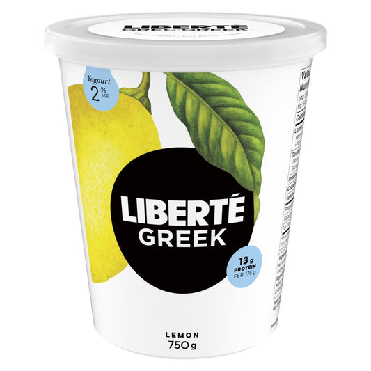 LIBERTE GREEK YOGURT 2% LEMON, 6 X 750 G