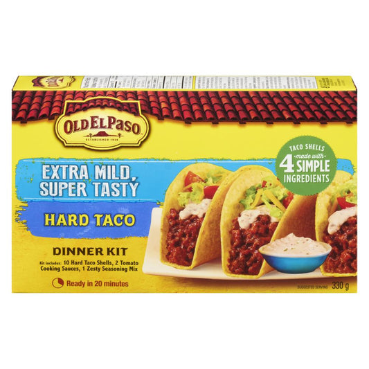 OLD EL PASO HARD TACO KIT EXTRA MILD, 10 X 330 G