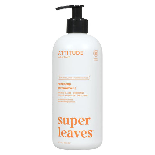 ATTITUDE HAND SOAP ORANGE LEAVES, 6 X 473 ML